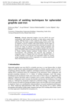 Analysis of welding techniques for spheroidal graphite cast iron
