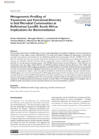 Metagenomic profiling of taxonomic and functional diversity in soil microbial communities at Buffelsdraai landfill, South Africa : Implications for bioremediation