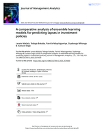 A comparative analysis of ensemble learning models for predicting lapses in investment policies