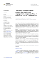 The nexus between career anxiety, burnout, work engagement and job crafting in the South African SMME sector