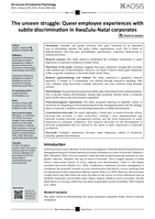 The unseen struggle : Queer employee experiences with subtle discrimination in KwaZulu-Natal corporates