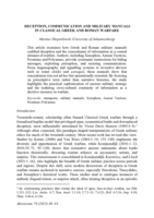Deception, communication and military manuals in classical Greek and Roman warfare