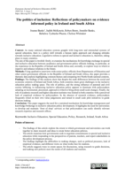 The politics of inclusion : Reflections of policymakers on evidence informed policy in Ireland and South Africa