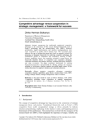 Competitive advantage versus cooperation in strategic management : a framework for success