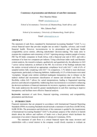 Consistency of presentation and disclosure of cash flow statements