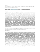  From compliance to strategy : Drivers, barriers, practices and outcomes influencing ESG risk integration in sub-Saharan Africa