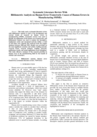 Systematic literature review with bibliometric analysis on human error framework : Causes of human errors in manufacturing SMMEs