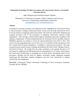 Information technology (IT) risk governance and cybersecurity threats : A systematic literature review