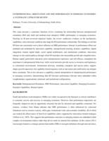 Entrepreneurial orientation and SME performance in emerging economies : a systematic literature review