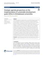 Strategic agenda perspectives on the implementation of sustainable development goals (SDGs) in Zimbabwean universities