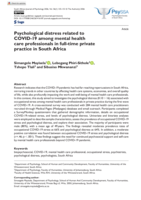Psychological distress related to COVID-19 among mental health care professionals in full-time private practice in South Africa
