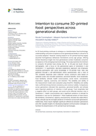 Intention to consume 3D-printed food : perspectives across generational divides