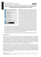 Higher education system support initiatives for teaching and learning : Experience in Nigerian universities
