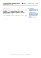 How greenspaces are used, and not how much is available, is a critical pathway connecting greenspaces to resilience against COVID-19 infection and severity