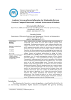 Academic stress as a factor influencing the relationship between perceived campus climate and academic achievement of students
