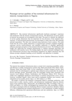 Passenger service qualities of bus terminal infrastructure for intercity transportation in Nigeria