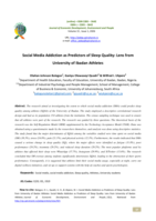 Social media addiction as predictors of sleep quality : Lens from university of Ibadan athletes