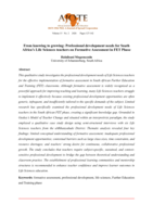From knowing to growing : Professional development needs for South Africa's life sciences teachers on formative assessment in FET phase