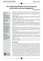 The relationship between task and contextual performance and work engagement