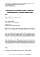 Strategic paradox management : Unpacking effectiveness in research agencies for sustainable research impact