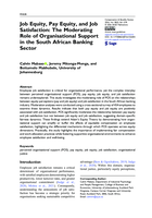 Job equity, pay equity, and job satisfaction : The moderating role of organisational support in the South African banking sector