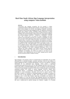 Real-time South African sign language interpretation using computer vision methods