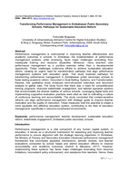 Transforming performance management in Zimbabwean public secondary schools : Pathways for sustainable education reform