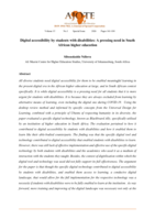 Digital accessibility by students with disabilities : A pressing need in South African higher education Digital accessibility by students with disabilities: A pressing need in South African higher education specific institution but also in other South African higher education institutions, and wider African higher education with similar contexts, and in the Global South at large