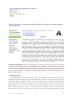 Quality education for sustainable development : Perceptions of technical, vocational, education and training leaders