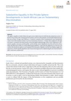 Substantive equality in the private sphere : Developments in South African law on testamentary discrimination