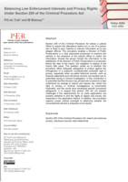 Balancing law enforcement interests and privacy rights under section 205 of the criminal procedure act
