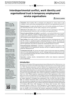 Interdepartmental conflict, work identity and organisational trust in temporary employment service organisations