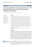 Acid rock prediction of waste-rock from two abandoned mines in the city of Ekurhuleni, Gauteng, South Africa