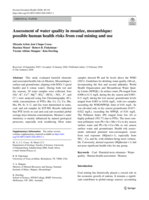 Assessment of water quality in moatize, mozambique : possible human health risks from coal mining and use