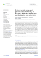Environmental, social, and governance sustainability : an AI-centric approach driving data standardization and automation