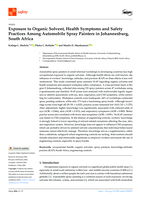 Exposure to organic solvent, health symptoms and safety practices among automobile spray painters in Johannesburg, South Africa