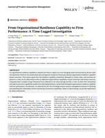 From organizational resilience capability to firm performance : A time-lagged investigation