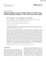 Predicting malaria trends in Zambezi district of Zambia using ARIMA modeling techniques : A 2019-2024 time series analysis