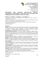 Exploring the factors influencing digital technology deployment for effective construction workforce management in South Africa
