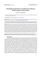 The making of South Africa’s seaside resorts : Pleasure, health and sport in East London