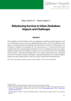 Ridesharing services in urban Zimbabwe : impacts and challenges