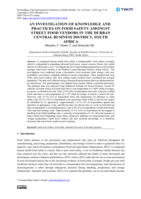 An investigation of knowledge and practices on food safety amongst street food vendors in the Durban central business district, South Africa