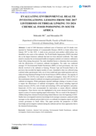 Evaluating environmental health investigations : lessons from the 2017 listeriosis outbreak linking to 2024 chemical food poisoning in South Africa