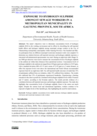 Exposure to hydrogen sulphide amongst sewerage workers in a metropolitan municipality in Gauteng province, South Africa