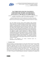 Factors influencing wasteful expenditure within government agencies in the built environment