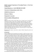 Public transport experiences of township women : a view from Orange Farm