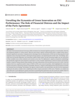 Unveiling the dynamics of green innovation on ESG performance : the role of financial distress and the impact of the Paris agreement