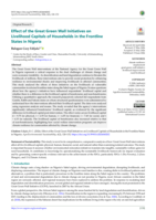 Effect of the great green wall initiatives on livelihood capitals of households in the frontline states in Nigeria