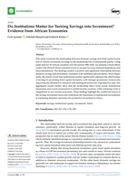 Do institutions matter for turning savings into investment? Evidence from African economies