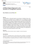 A whole-school approach to the inclusion of transgender learners